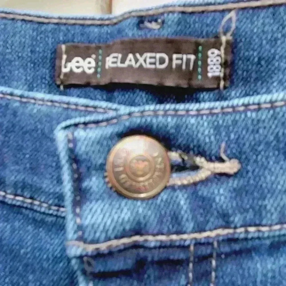 New W/O Tag Lee Relaxed Fit Straight Mid Rise Blue Jeans Women's Size 10 - Picture 5 of 11